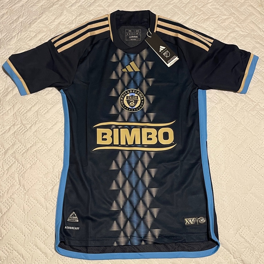 Adidas Philadelphia Union Navy and Light Blue bimbo Soccer Jersey